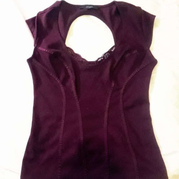 Gorgeous Deep Red/Burgundy Lace Corset-Style Top - Picture 1 of 4